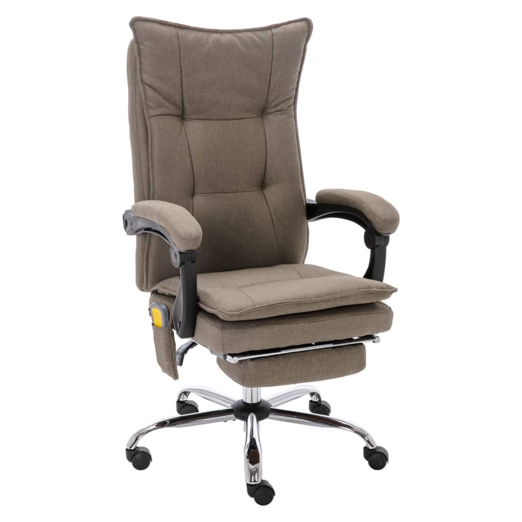 vidaXL Masážní kancelářská židle taupe textil