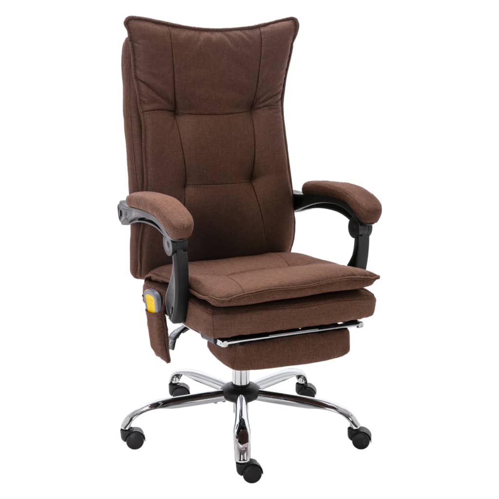 Masážní kancelářská židle hnědá textil