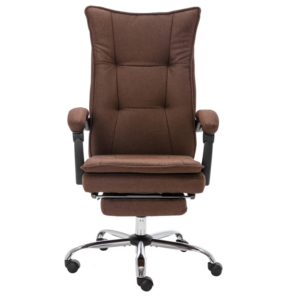 vidaXL Chaise de bureau de massage Marron Tissu