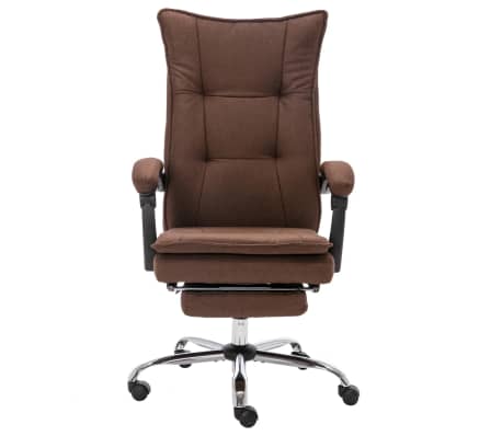 vidaXL Masažna uredska stolica od tkanine smeđa