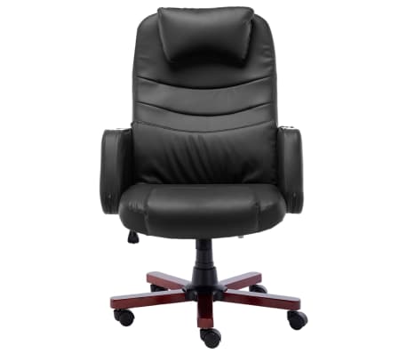 vidaXL Skrifstofustóll Svart Leðurlíki