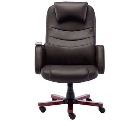 vidaXL Massage-B&uuml;rostuhl Braun Kunstleder