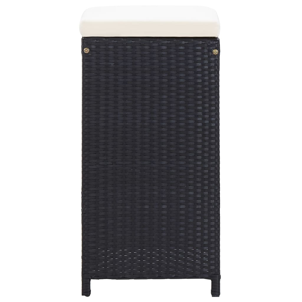 Set Da Bar Da Giardino 7 Pz Con Cuscini In Polyrattan Nero VidaXL 18 width=274