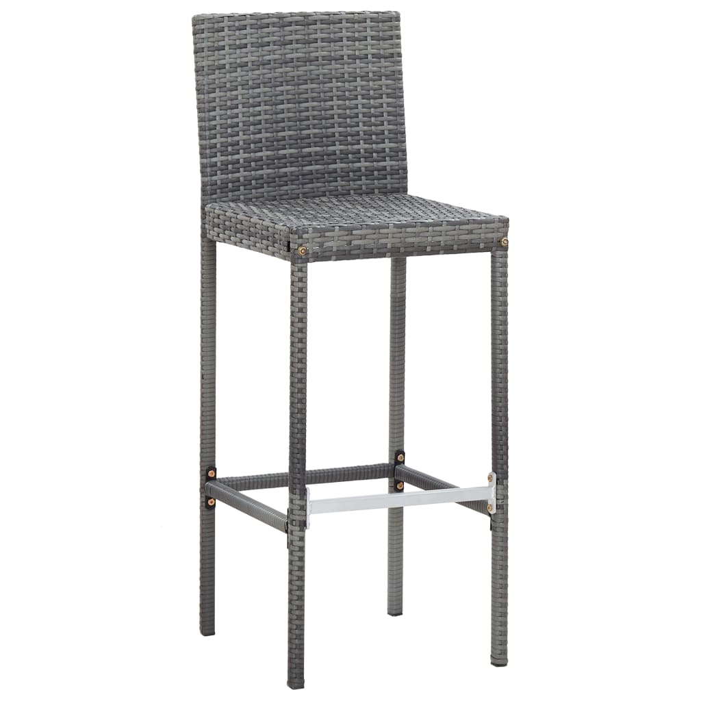 Thumbnail - vidaXL 9-tlg. Garten-Bar-Set Poly Rattan und Akazienholz Grau