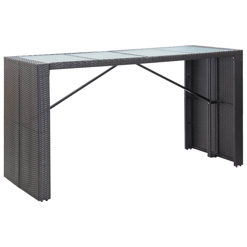 vidaXL 9-delige Tuinbarset poly rattan zwart afbeelding