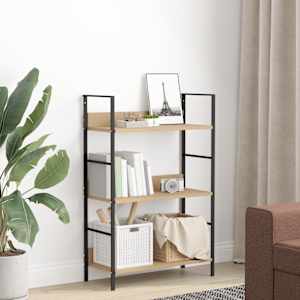 Knihovna se 3 policemi dub 60 x 27,6 x 90,5 cm kompozitní dřevo - obrázek 3