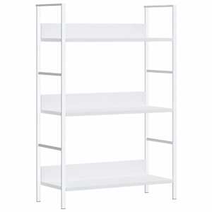 vidaXL 3 riiuliga raamaturiiul valge 60x27,6x90,5 cm, tehispuit