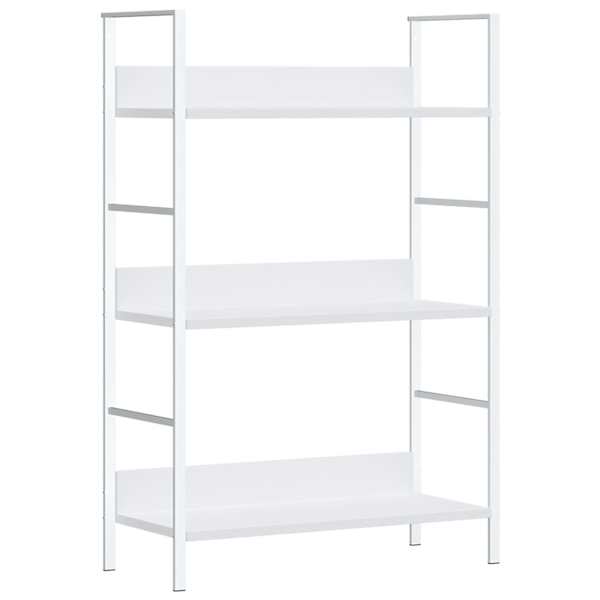 vidaXL 3 riiuliga raamaturiiul valge 60x27,6x90,5 cm, tehispuit