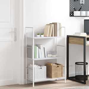Knihovna se 3 policemi bílá 60x27,6x90,5 cm kompozitní dřevo - obrázek 1