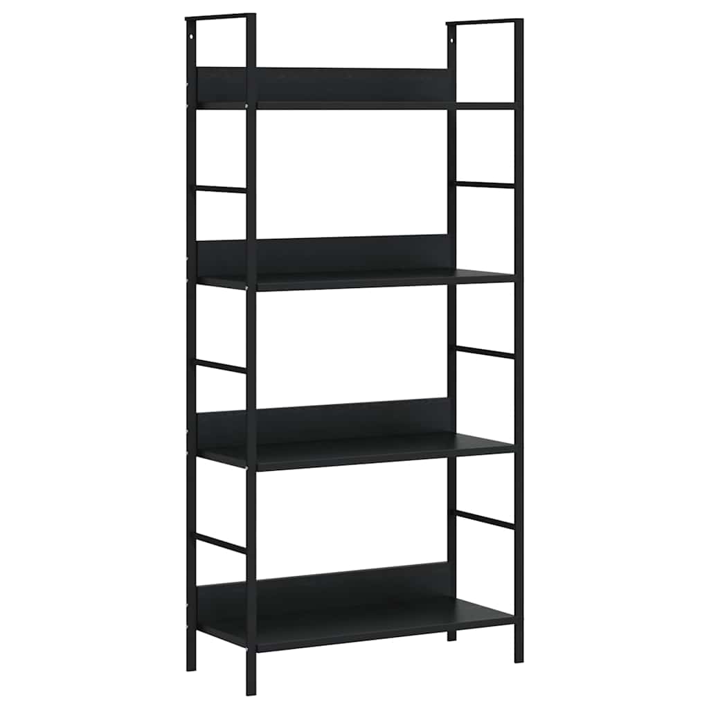 vidaXL Knihovna se 4 policemi černá 60x27,6x124,5 cm kompozitní dřevo