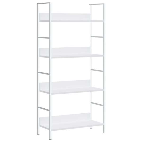 vidaXL 4 riiuliga raamaturiiul valge 60x27,6x124,5 cm, tehispuit