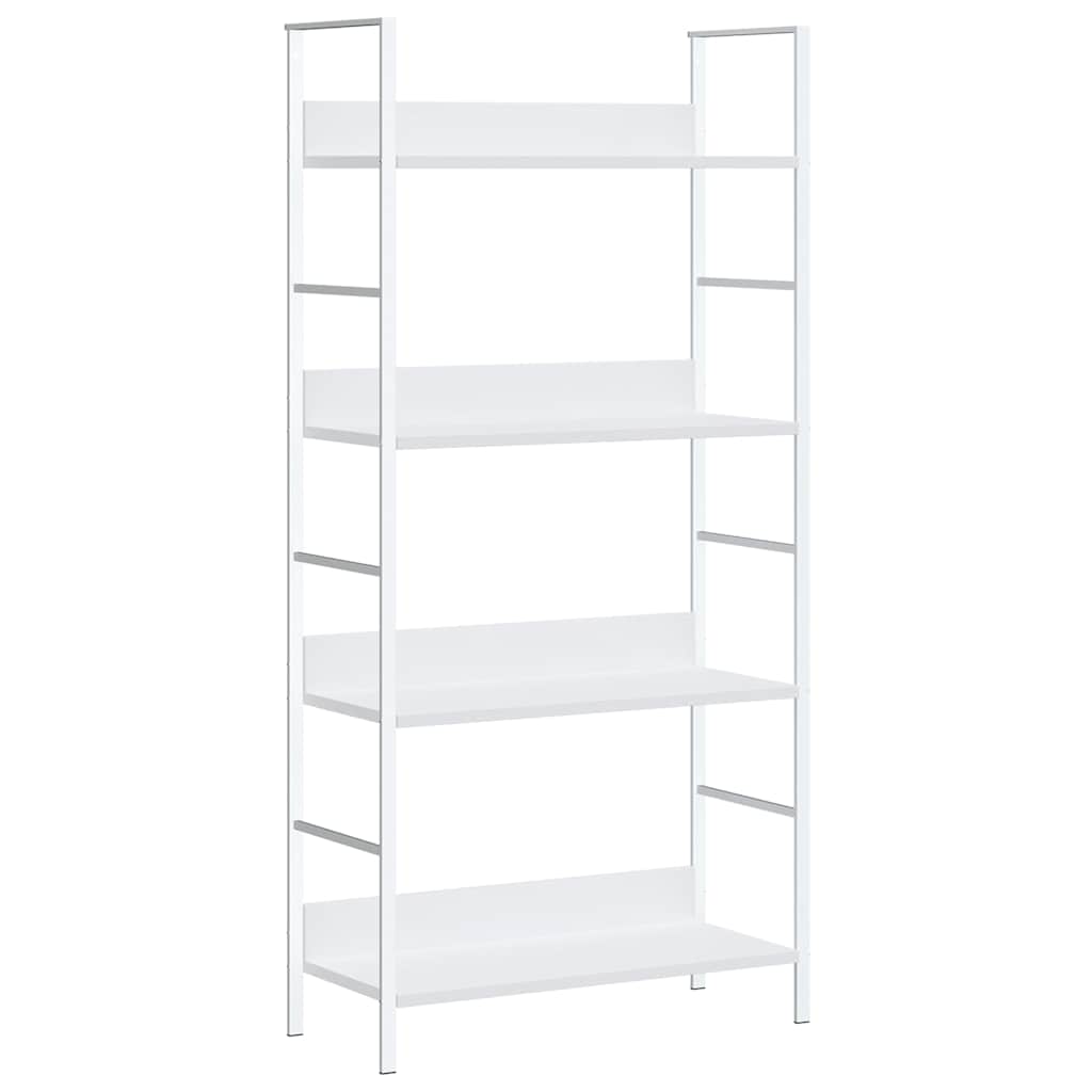 vidaXL Knihovna se 4 policemi bílá 60x27,6x124,5 cm kompozitní dřevo