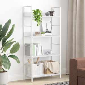 Knihovna se 4 policemi bílá 60x27,6x124,5 cm kompozitní dřevo - obrázek 3