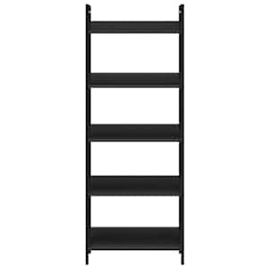 5patrová knihovna černá 60 x 27,6 x 158,5 cm kompozitní dřevo - obrázek 3