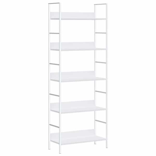 vidaXL 5-korruseline raamaturiiul valge 60x27,6x90,5 cm, tehispuit