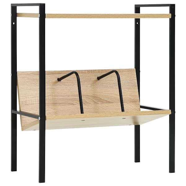 vidaXL 2-korruseline raamaturiiul must/tammev&auml;rvi 52x28x59cm tehispuit
