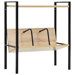 Knihovna se 2 policemi černá a dub 52x28x59 cm kompozitní dřevo