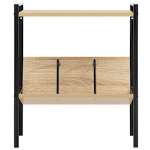 Knihovna se 2 policemi černá a dub 52x28x59 cm kompozitní dřevo - obrázek 3