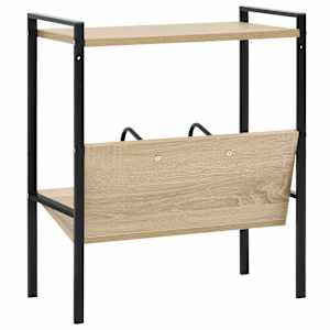Knihovna se 2 policemi černá a dub 52x28x59 cm kompozitní dřevo - obrázek 5