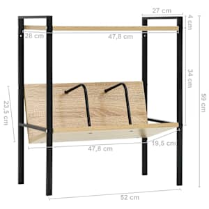 Knihovna se 2 policemi černá a dub 52x28x59 cm kompozitní dřevo - obrázek 8
