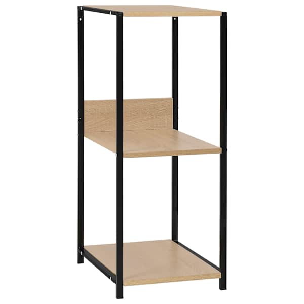 vidaXL v&auml;ike raamaturiiul must, tamm 33,5x39,6x79,7 cm, tehispuit