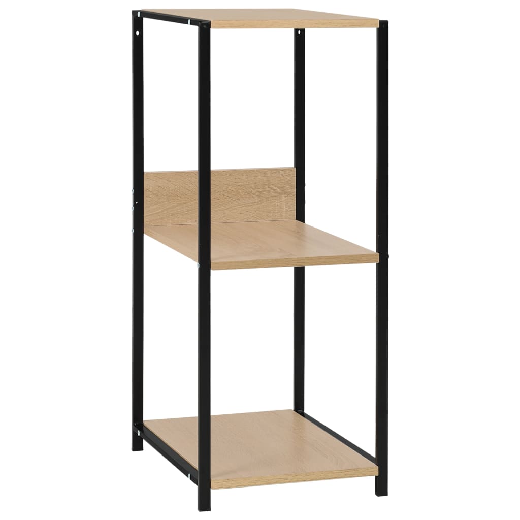 vidaXL Malá rovná knihovna černá a dub 33,5 x 39,6 x 79,7 cm kompozit