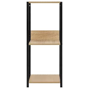 Malá rovná knihovna černá a dub 33,5 x 39,6 x 79,7 cm kompozit - obrázek 3