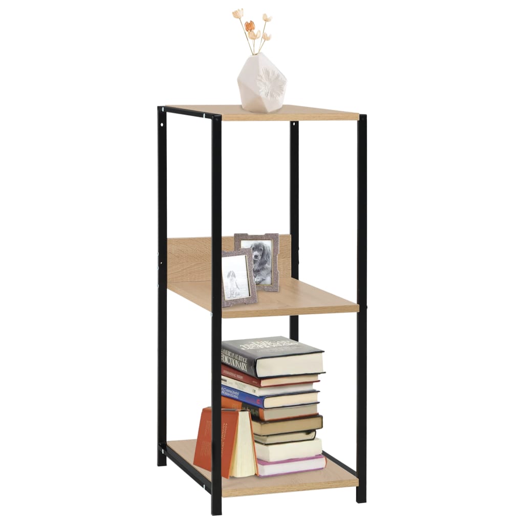 vidaXL Kleines Bücherregal Schwarz Eichefarben 33,5x39,6x79,7cm