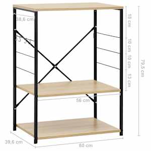 Skříňka na mikrovlnku černá a dub 60 x 39,6 x 79,5 cm kompozit - obrázek 8