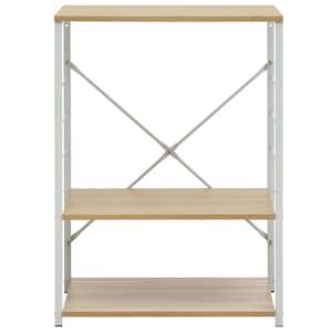 Skříňka na mikrovlnku bílá a dub 60 x 39,6 x 79,5 cm kompozit - obrázek 3
