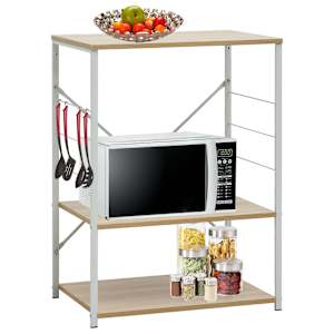 vidaXL mikrolaineahju kapp valge, tamm 60x39,6x79,5 cm tehispuit