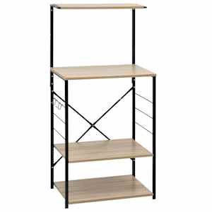 vidaXL mikrolaineahju kapp, must, tamm 60x39,6x123 cm, tehispuit