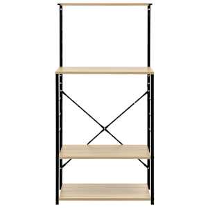 Skříňka na mikrovlnku černá a dub 60 x 39,6 x 123 cm kompozit - obrázek 3