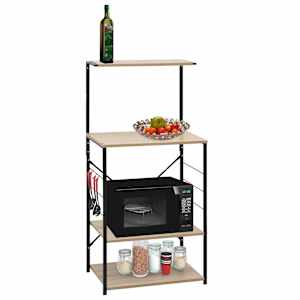 vidaXL mikrolaineahju kapp, must, tamm 60x39,6x123 cm, tehispuit