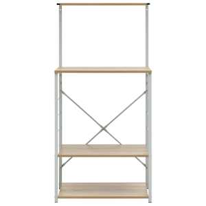 Skříňka na mikrovlnku bílá a dub 60 x 39,6 x 123 cm kompozit - obrázek 3