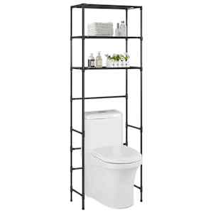 3patrový úložný regál nad WC černý 53 x 28 x 169 cm - obrázek 1