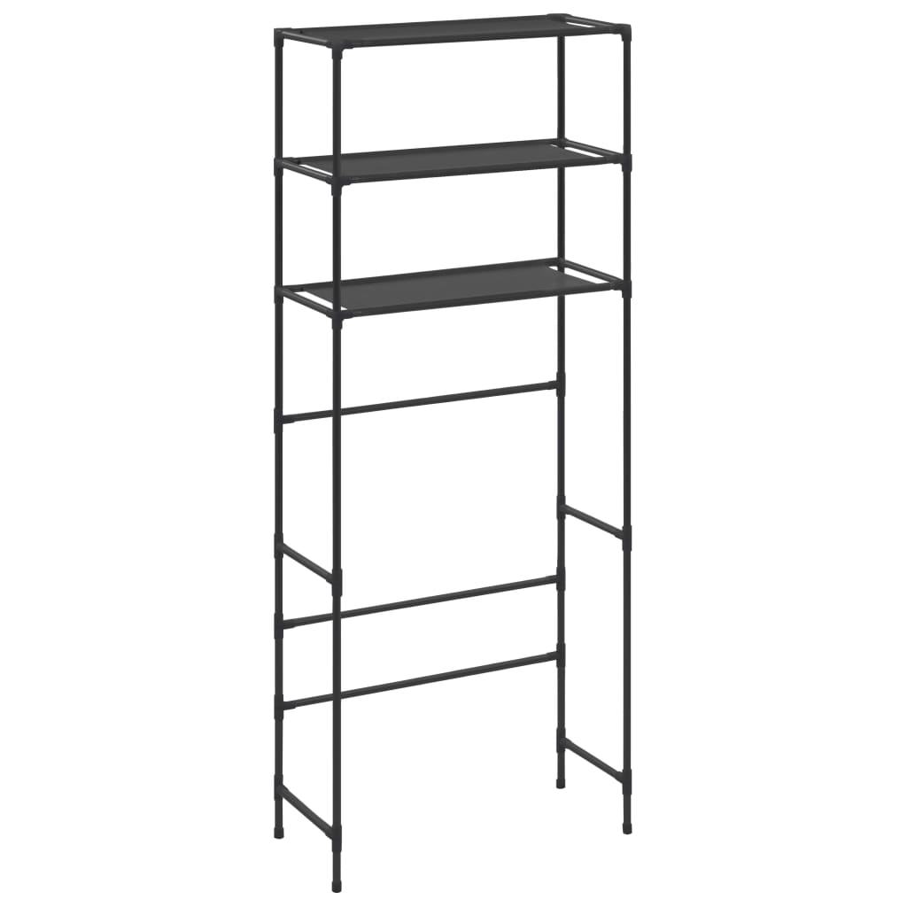vidaXL Opbergrek voor boven wasmachine 3-laags 69x28x169 cm zwart