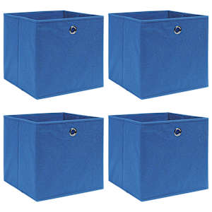 vidaXL hoiukastid 4 tk, sinine, 32 x 32 x 32 cm, kangas