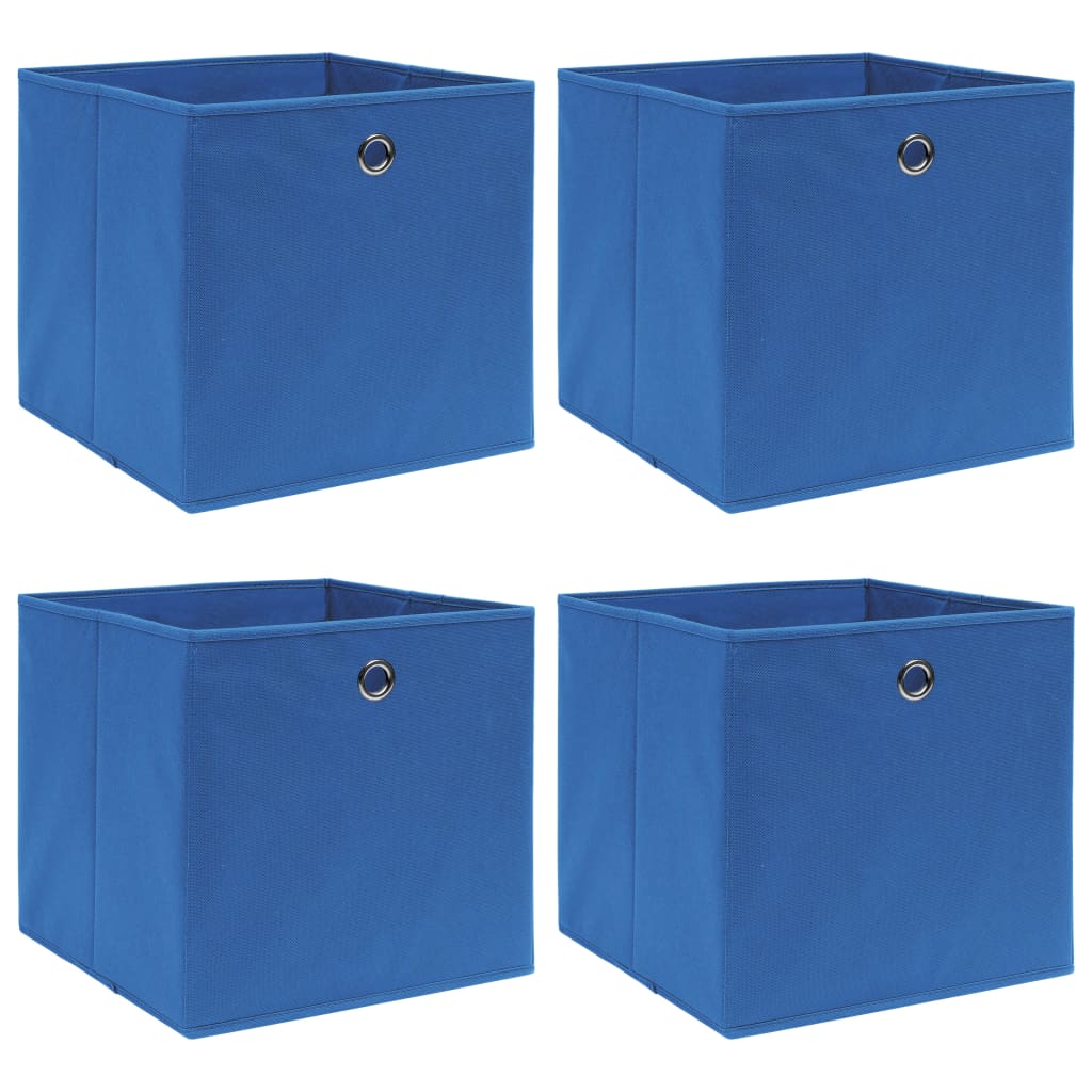 vidaXL Förvaringslådor 4 st blå 32x32x32 cm tyg