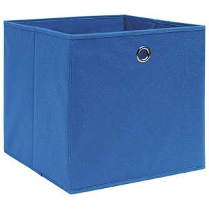 Úložné boxy 10 ks modré 32 x 32 x 32 cm textil - obrázek 2
