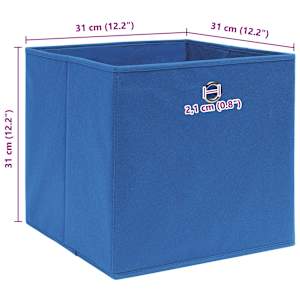 Úložné boxy 10 ks modré 32 x 32 x 32 cm textil - obrázek 5