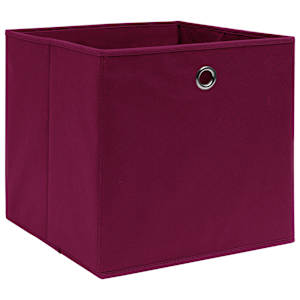 Úložné boxy 10 ks tmavě červené 32 x 32 x 32 cm textil - obrázek 2