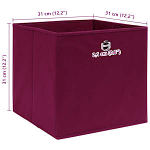 Úložné boxy 10 ks tmavě červené 32 x 32 x 32 cm textil - obrázek 5
