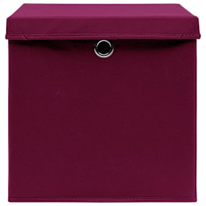 Úložné boxy s víky 10 ks tmavě červené 32 x 32 x 32 cm textil - obrázek 4