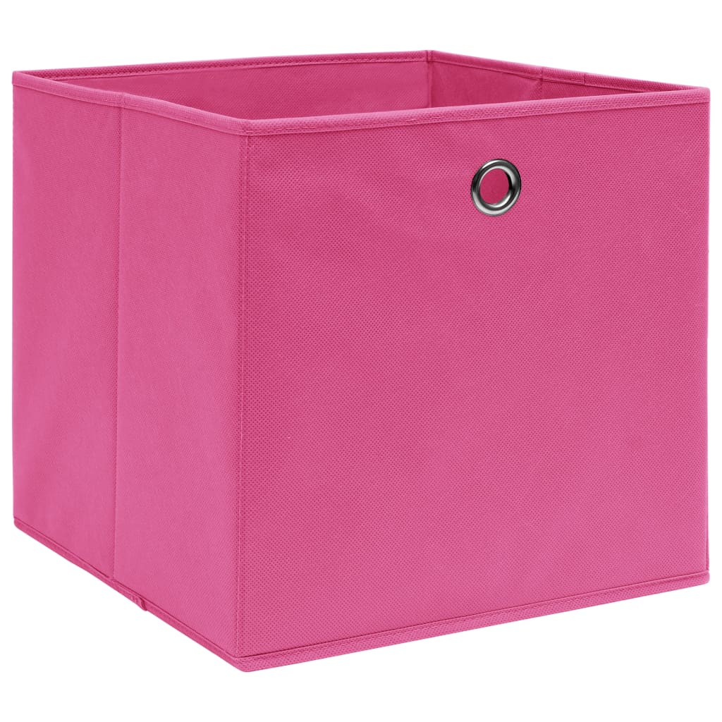  Úložné boxy 4 ks, ružové 32x32x32 cm, látka