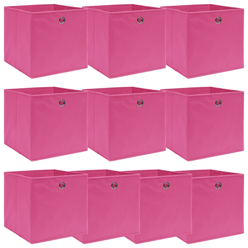 vidaXL Aufbewahrungsboxen 10 Stk. Rosa 32x32x32 cm Stoff