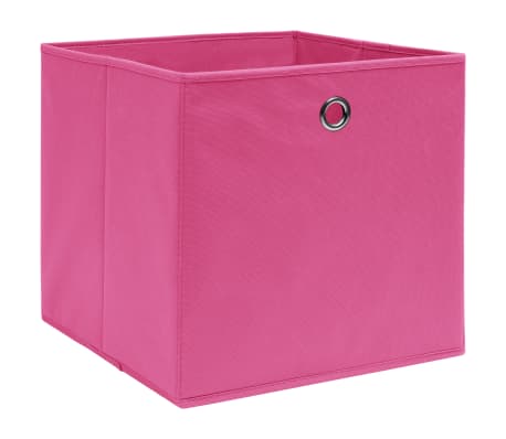 vidaXL Κουτιά Αποθήκευσης 10 τεμ. Ροζ 32 x 32 x 32 εκ. Υφασμάτινα