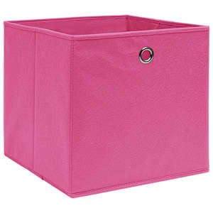 Úložné boxy 10 ks růžové 32 x 32 x 32 cm textil - obrázek 2