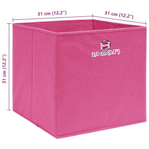 Úložné boxy 10 ks růžové 32 x 32 x 32 cm textil - obrázek 5