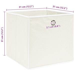 Úložné boxy 10 ks bílé 32 x 32 x 32 cm textil - obrázek 5